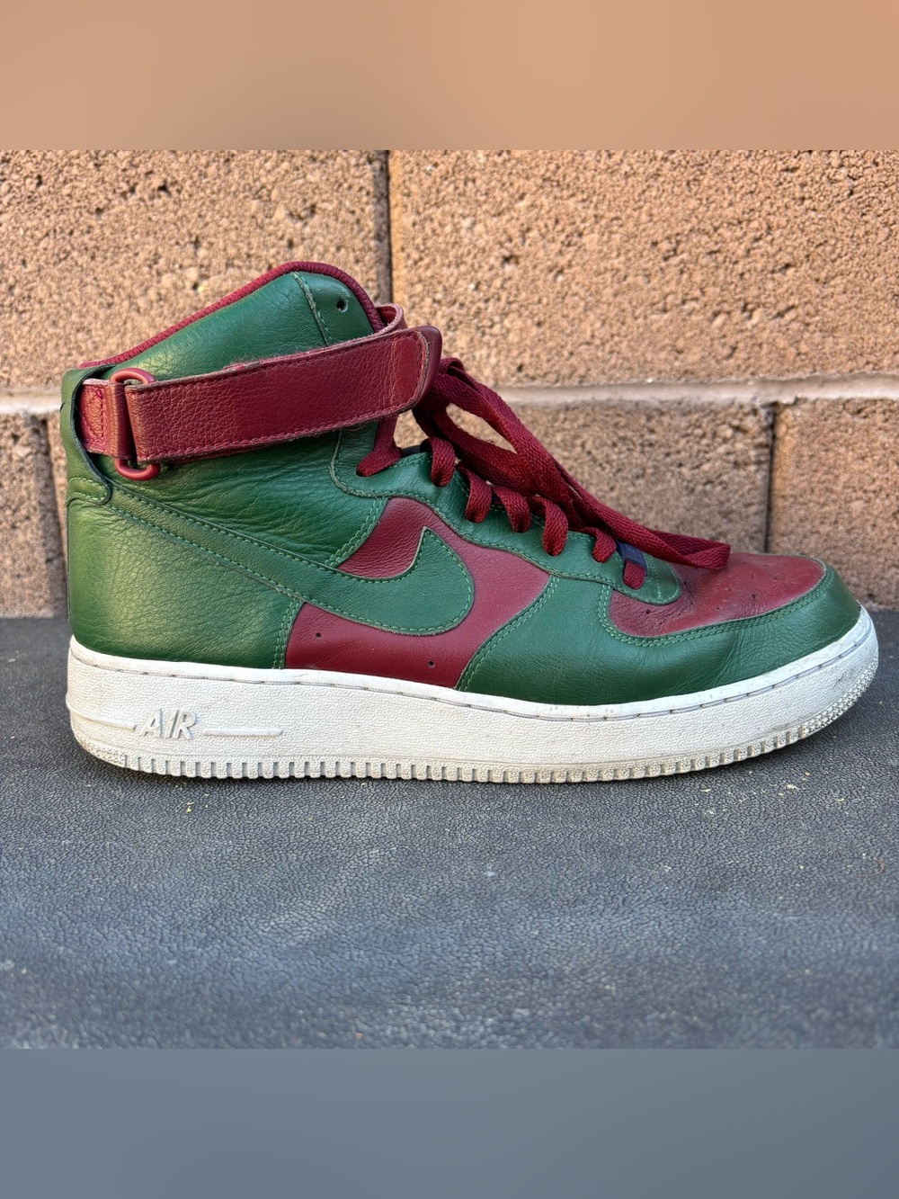 Nike Air Force 1 High Top Sneaker US Men’s Size 11 Green Maroon AF1